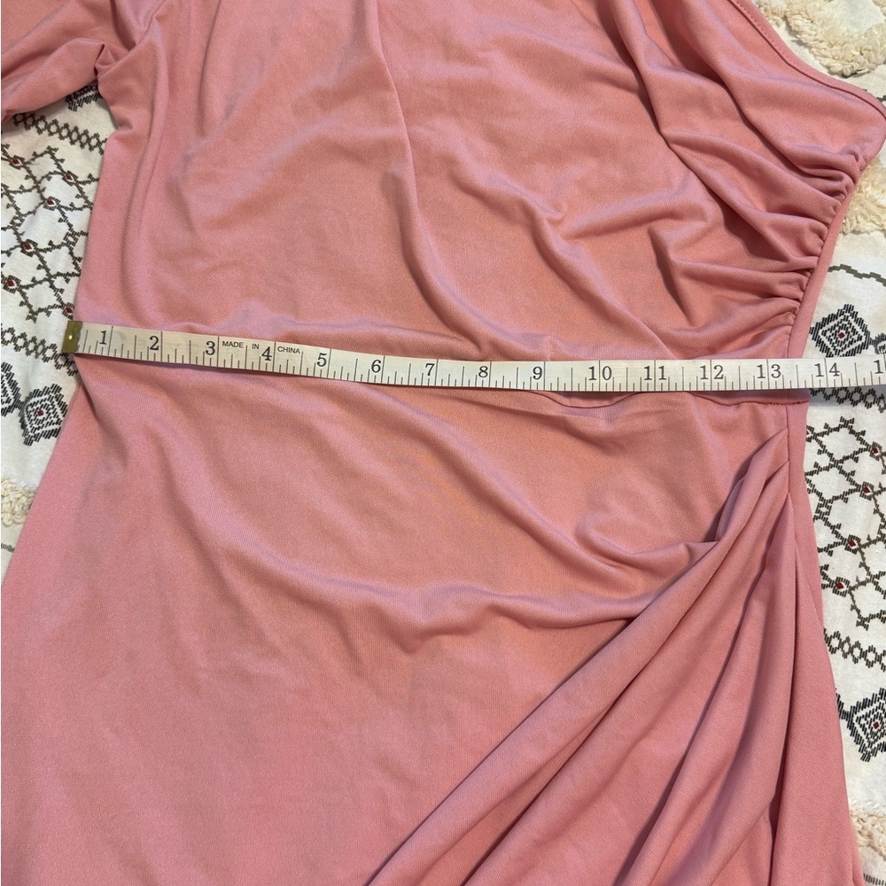 SHEIN Pink Asymmetrical Ruched Gown - Picture 5 of 7